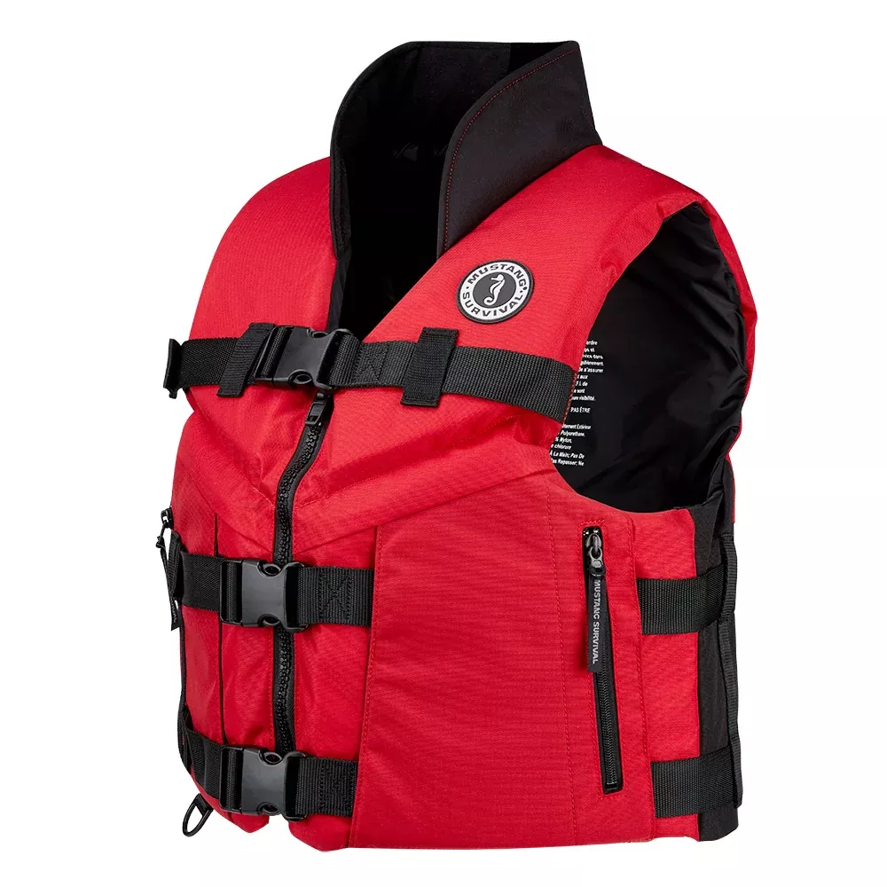 mustang-accel-100-foam-fishing-vest-xl-red-black Mustang Accel 100 Foam Fishing Vest - XL - Red-Black