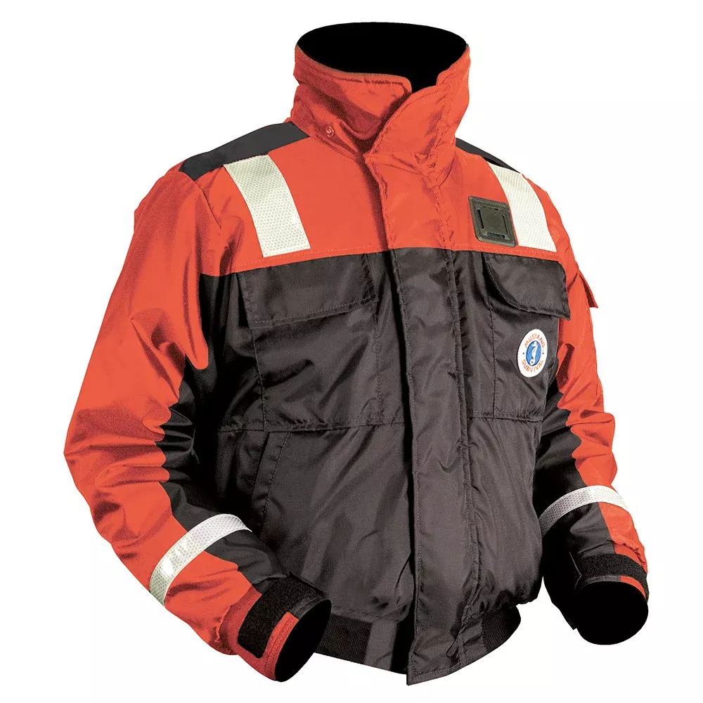 mustang-classic-flotation-bomber-jacket-solas-tape-orange-black-xl Mustang Classic Flotation Bomber Jacket SOLAS Tape - Orange/Black - XL