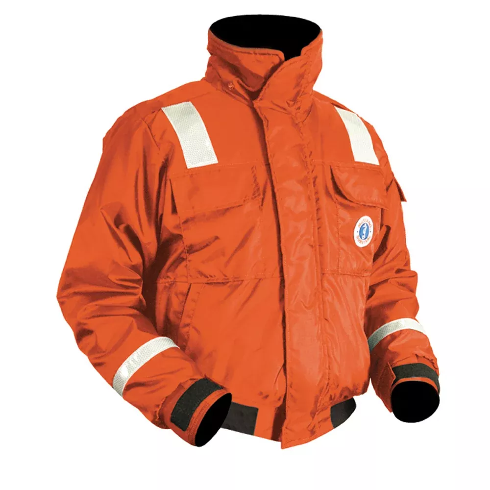 mustang-classic-flotation-bomber-jacket-w-solas-tape-orange-xl Mustang Classic Flotation Bomber Jacket w/SOLAS Tape - Orange - XL
