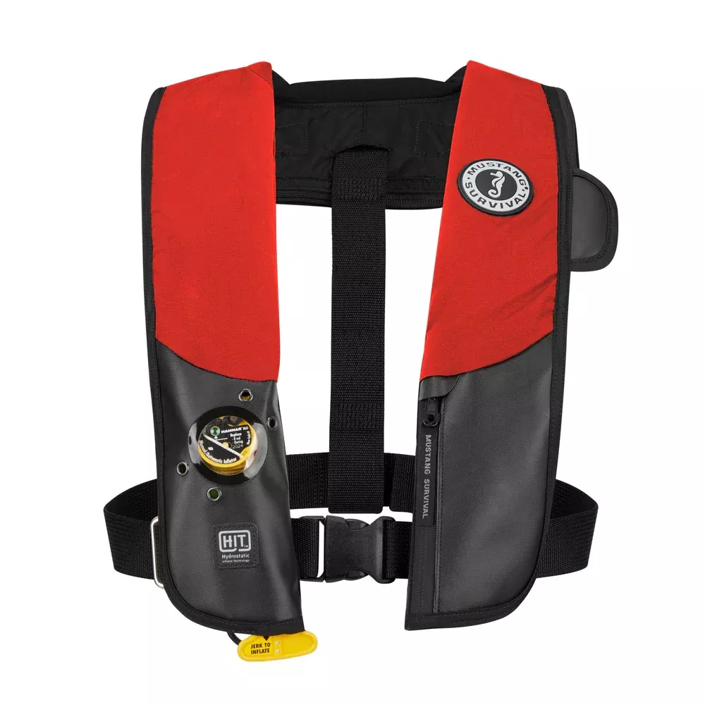 Mustang HIT Hydrostatic Inflatable Automatic PFD - Red/Black
