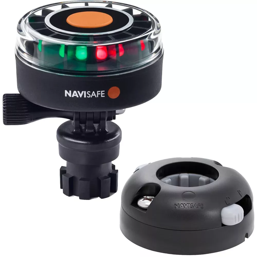 navisafe-navilight-2nm-tricolor-w-navimount-base-amp-horizontal-mount-black Navisafe Navilight 2NM Tricolor w/Navimount Base & Horizontal Mount - Black