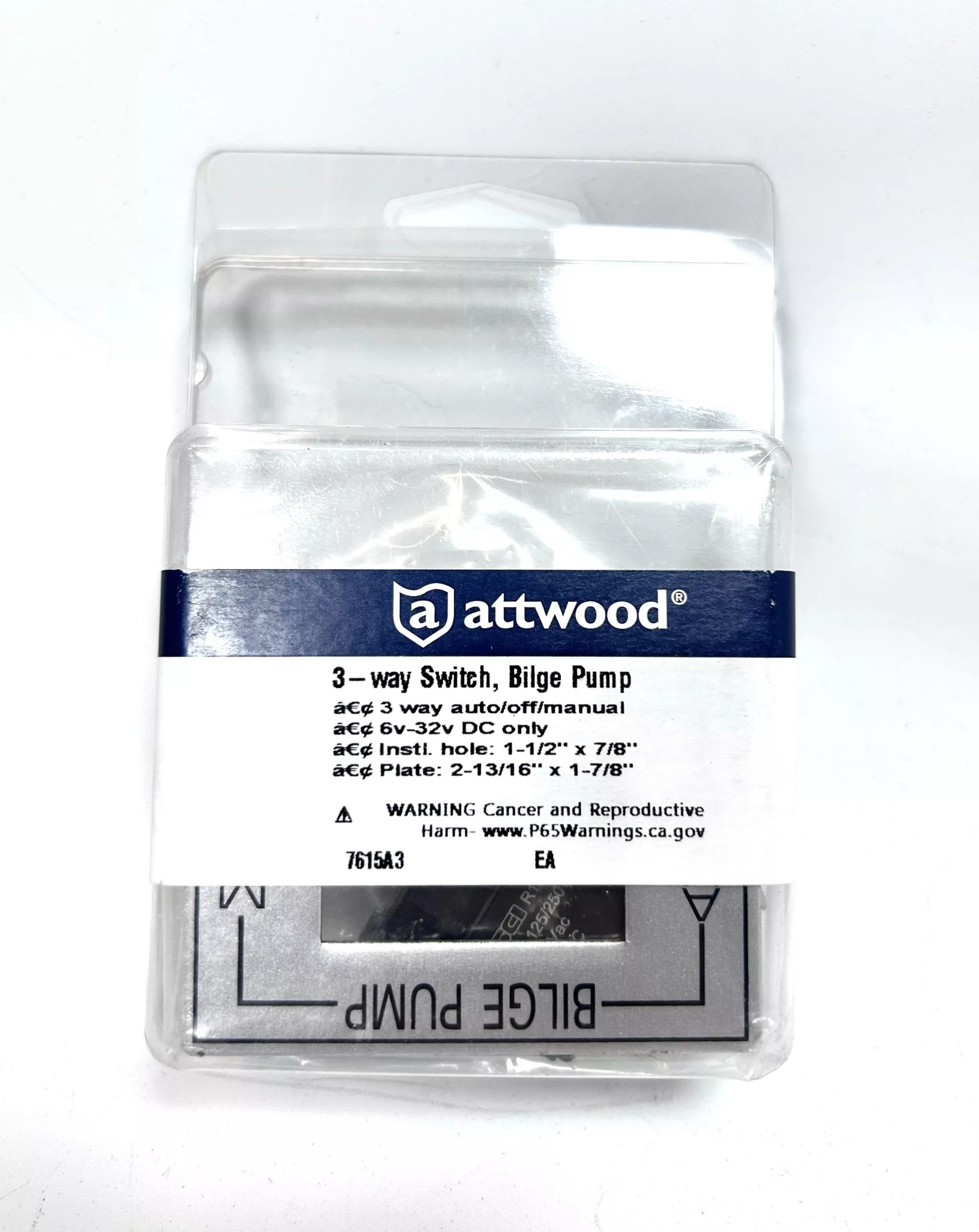 new-attwood-7615a3-bilge-pump-3-way-switch-6v-32v -NEW- Attwood 7615A3, Bilge Pump 3 Way Switch 6V-32V