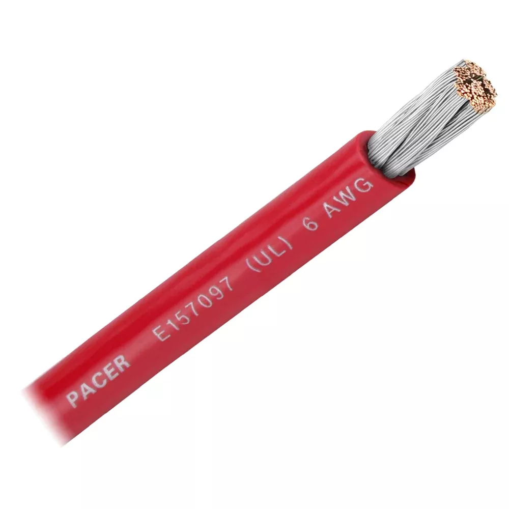 Pacer Red 6 AWG Battery Cable - Sold By The Foot[WUL6RD-FT]