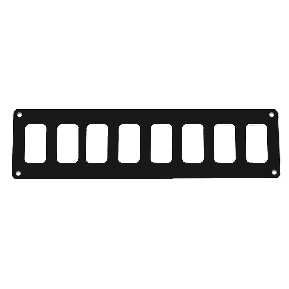 pacer-switch-panel-8-switch-amp-1-row-12-5-quot-x-2-75-quot-black-powder-coated- Pacer Switch Panel - 8 Switch & 1 Row - 12.5" x 2.75" - Black Powder Coated Aluminum