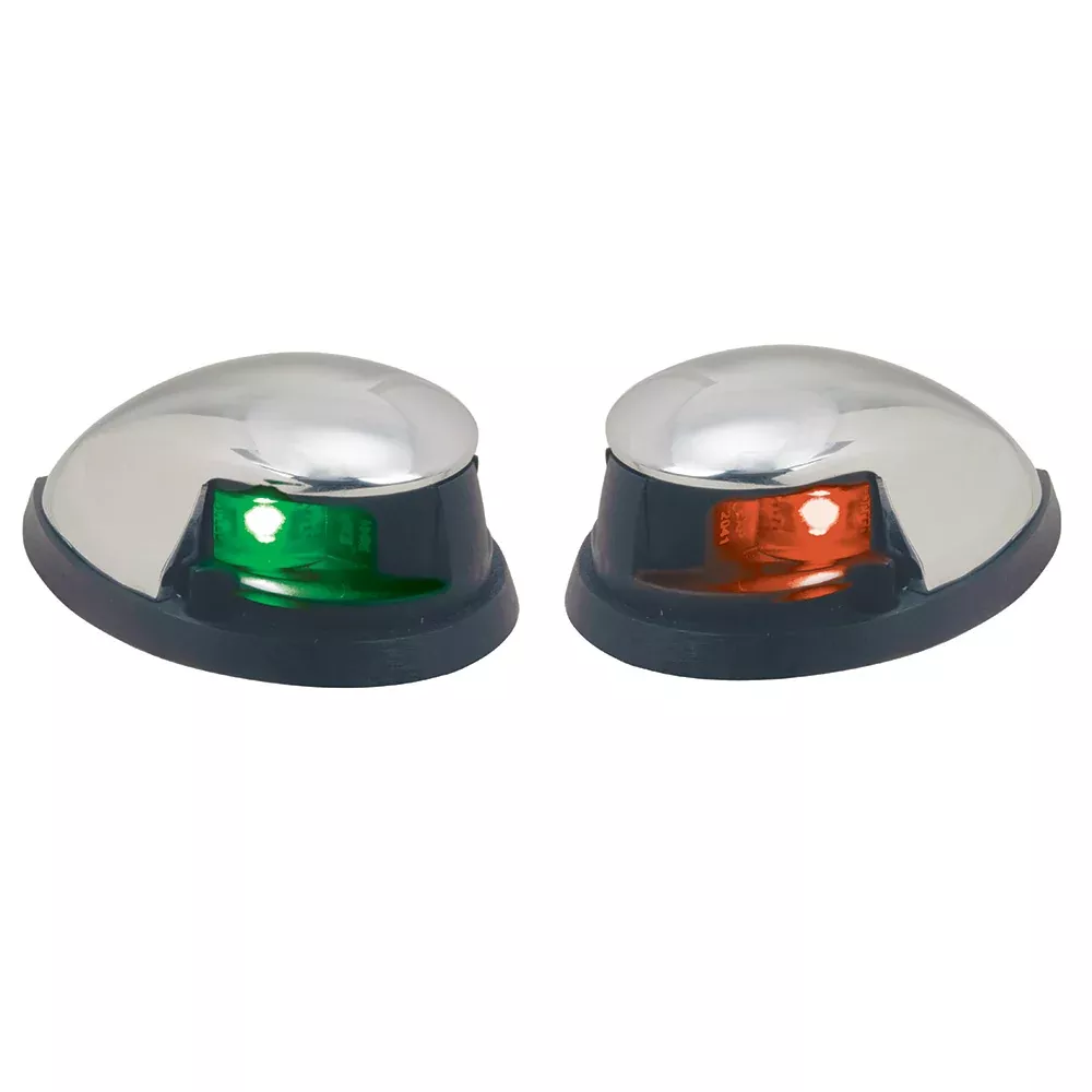 perko-red-green-horizontal-mount-side-lights-pair-chrome-plated-zinc Perko Red/Green Horizontal Mount Side Lights - Pair - Chrome Plated Zinc