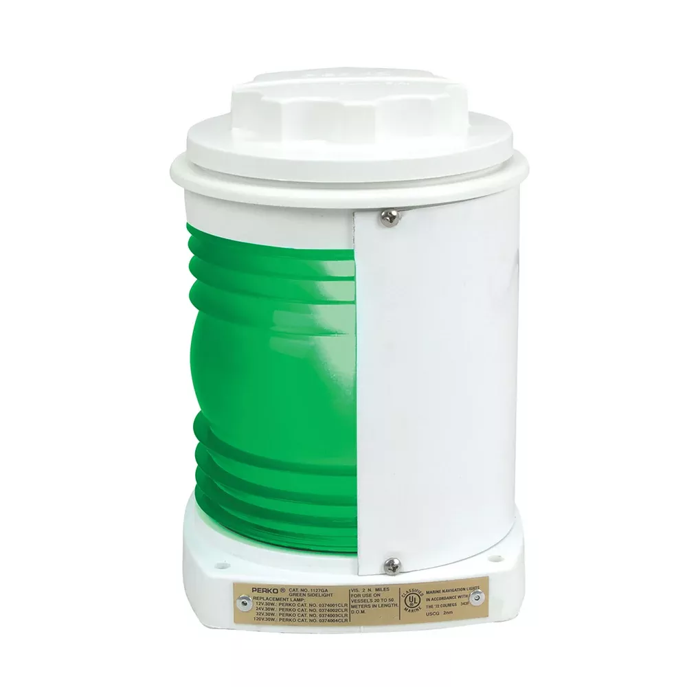 perko-white-plastic-green-side-light Perko White Plastic Green Side Light
