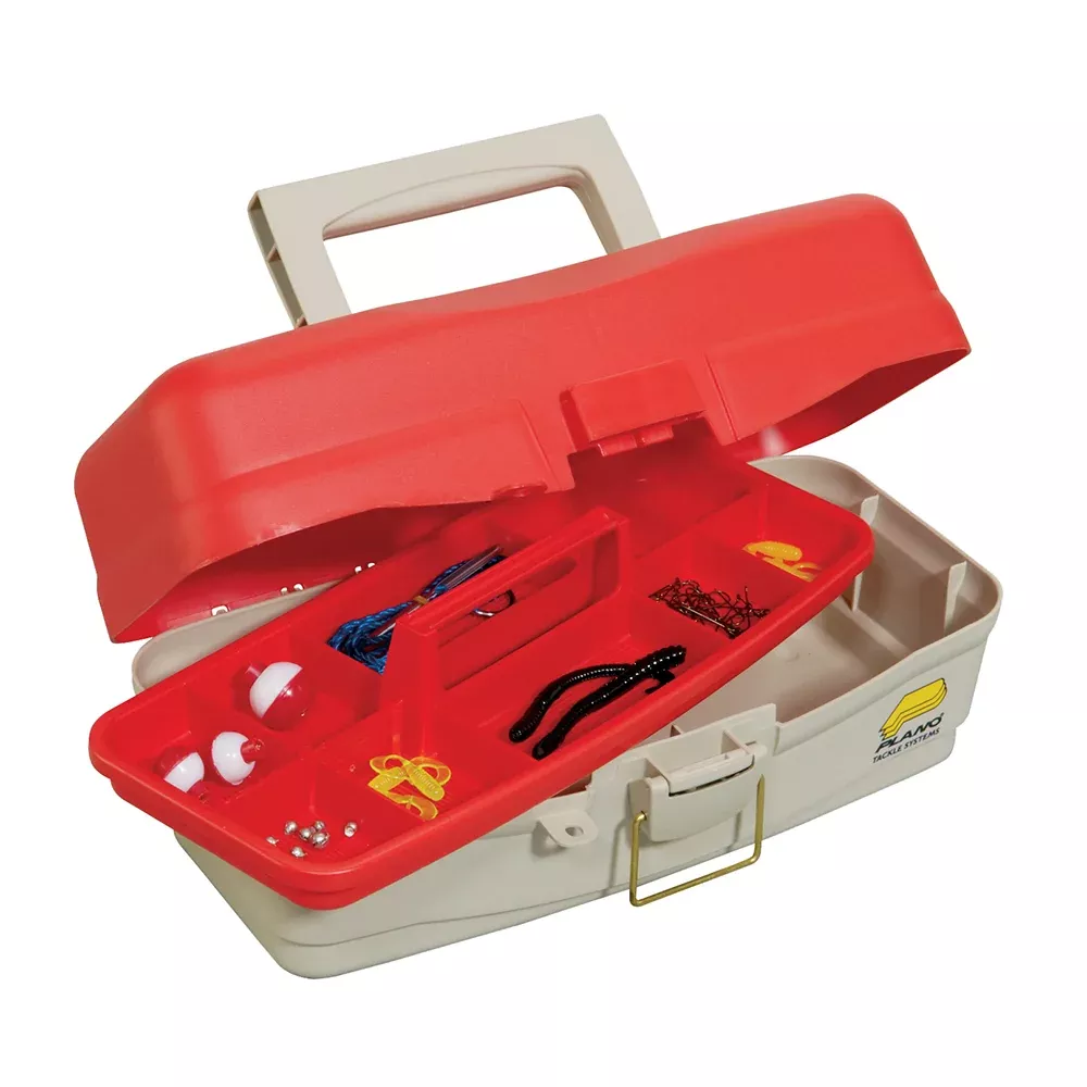 plano-take-me-fishing-trade-tackle-kit-box-red-beige Plano Take Me Fishing™ Tackle Kit Box - Red/Beige