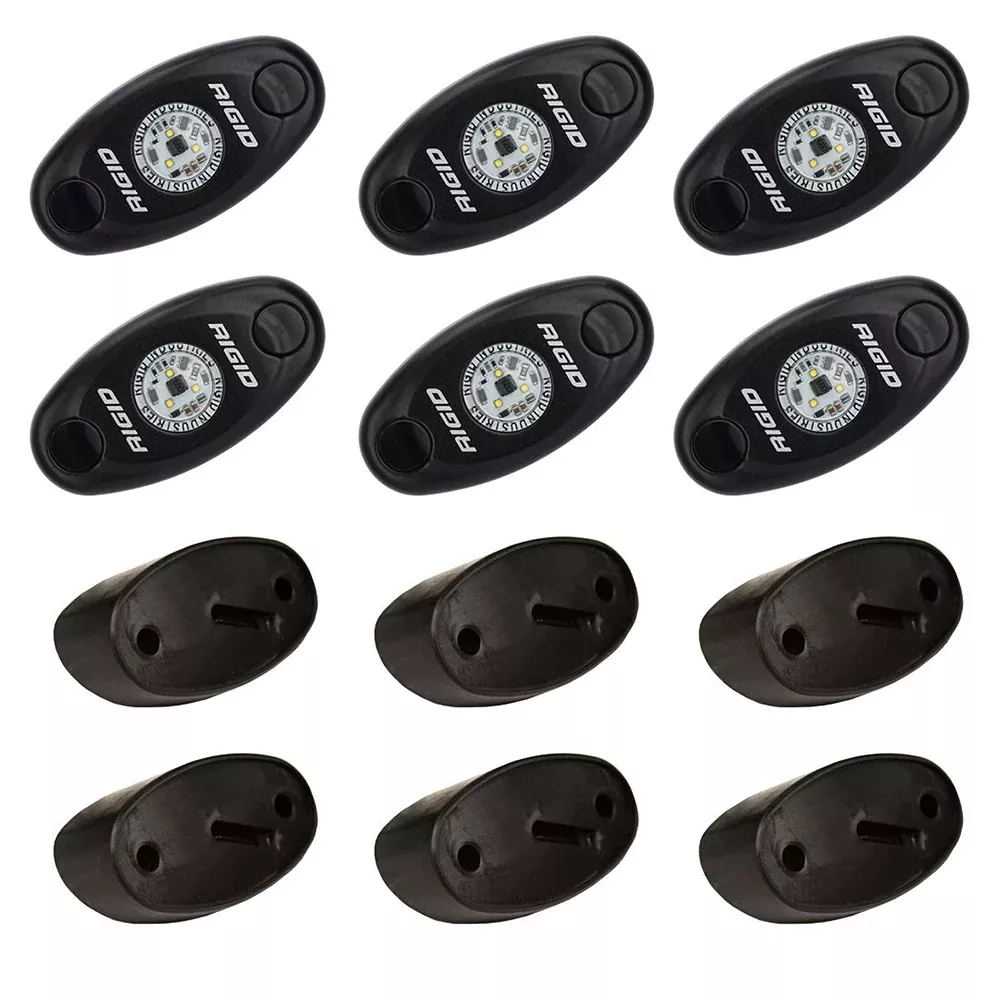 rigid-industries-series-rock-light-kit-6-red-lights-black RIGID Industries A-Series Rock Light Kit - 6 Red Lights - Black