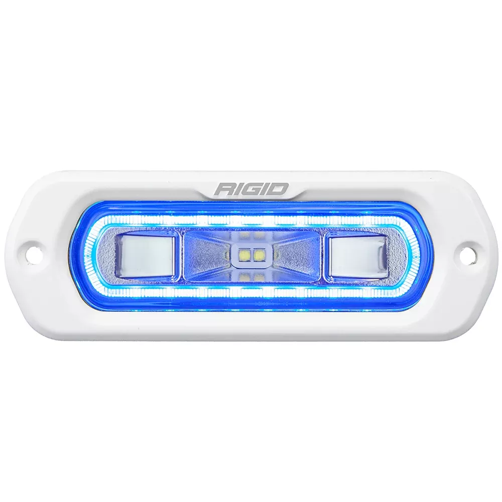 rigid-industries-sr-l-series-marine-spreader-light-white-flush-mount-white-light RIGID Industries SR-L Series Marine Spreader Light - White Flush Mount - White Light w/White Halo
