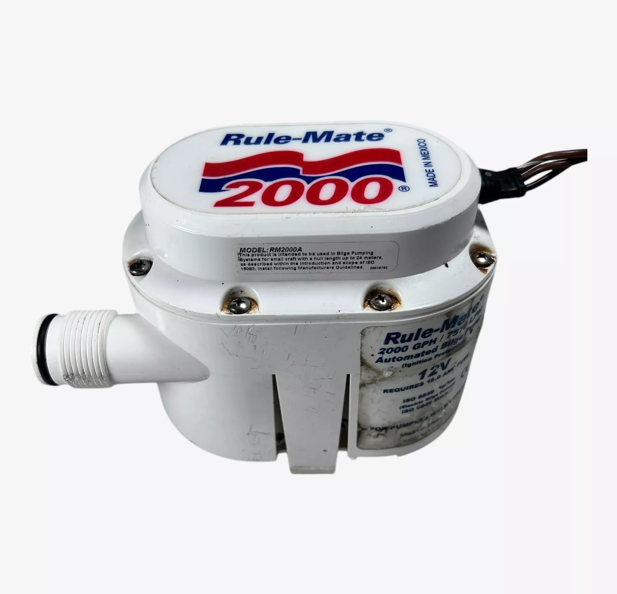 Rule-Mate RM2000A, 2K GPH Automated Bilge Pump (No Plastic / Some Cosmetic Wear )