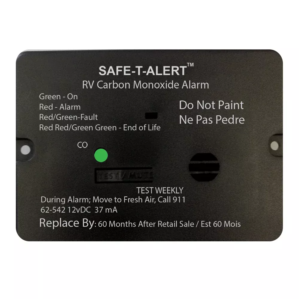 safe-t-alert-62-series-carbon-monoxide-alarm-12v-rv-flush-mount-black-62-542-bl Safe-T-Alert 62 Series Carbon Monoxide Alarm - 12V - RV Flush Mount - Black 62-542-BL