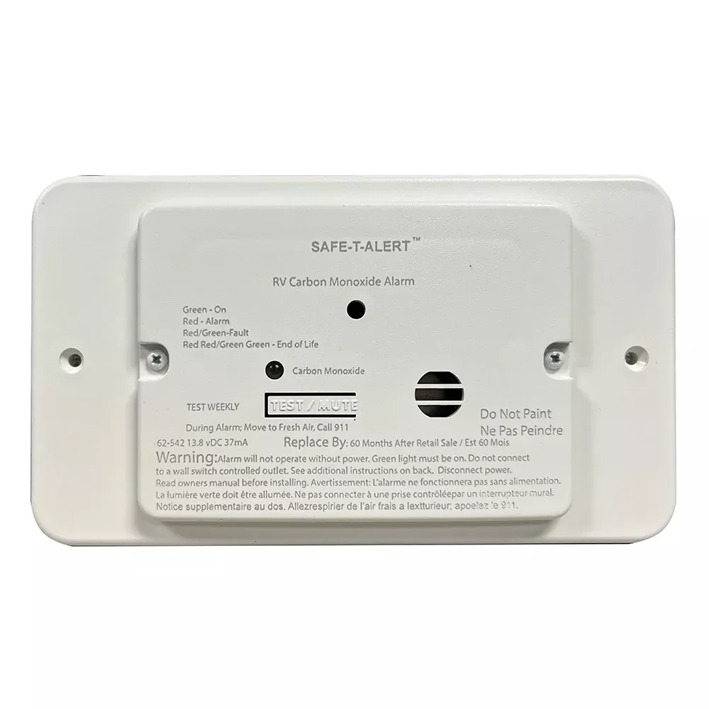 safe-t-alert-62-series-marine-carbon-monoxide-white-flush-mount-12v-w-relay-amp- Safe-T-Alert 62 Series Marine Carbon Monoxide - White - Flush Mount - 12V w/Relay & Trim Ring