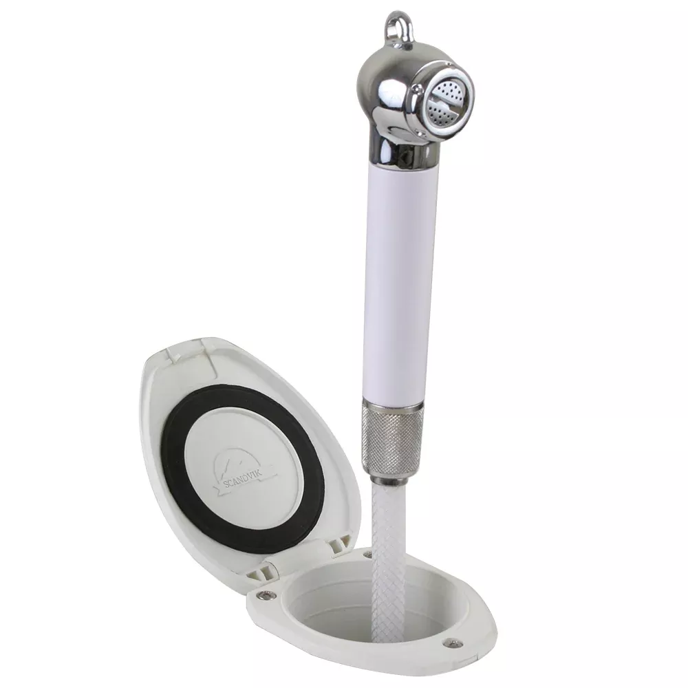 scandvik-recessed-shower-w-6-39-white-hose-push-button Scandvik Recessed Shower w/6' White Hose - Push-Button