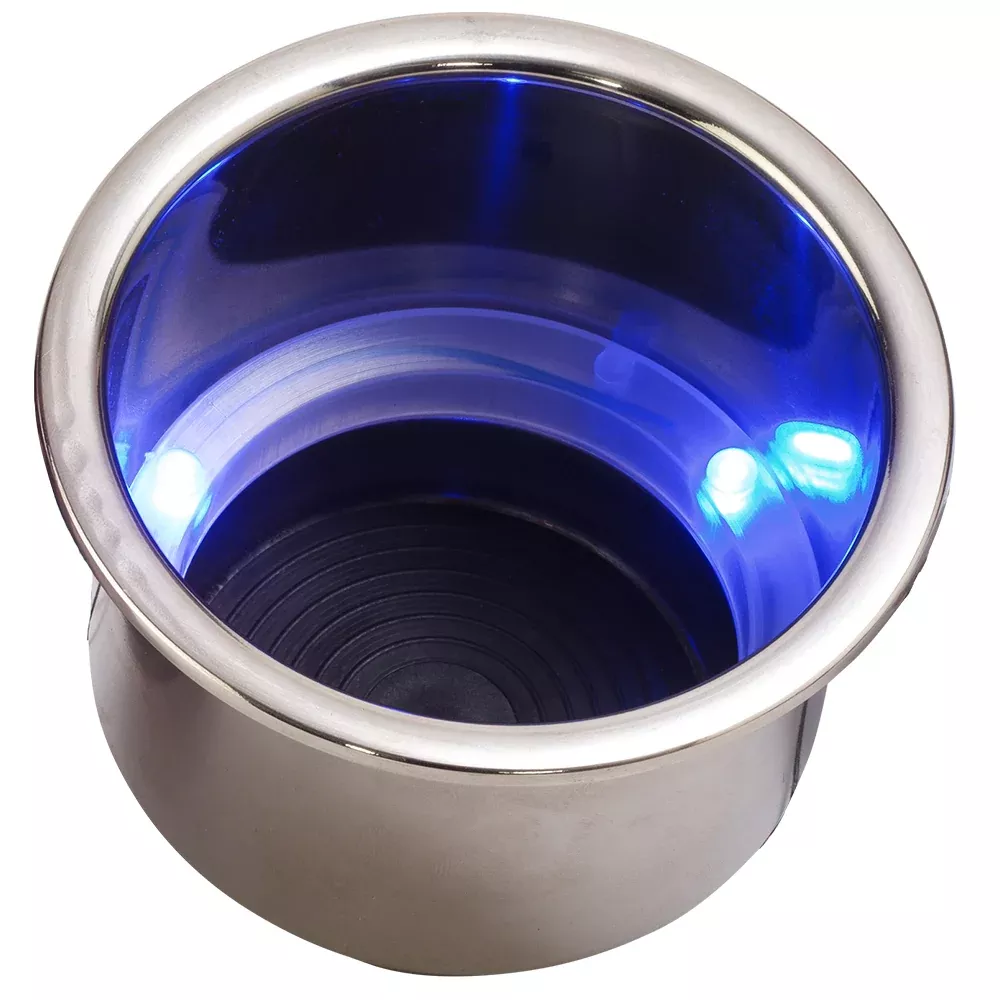sea-dog-led-flush-mount-combo-drink-holder-w-drain-fitting-blue-led Sea-Dog LED Flush Mount Combo Drink Holder w/Drain Fitting - Blue LED