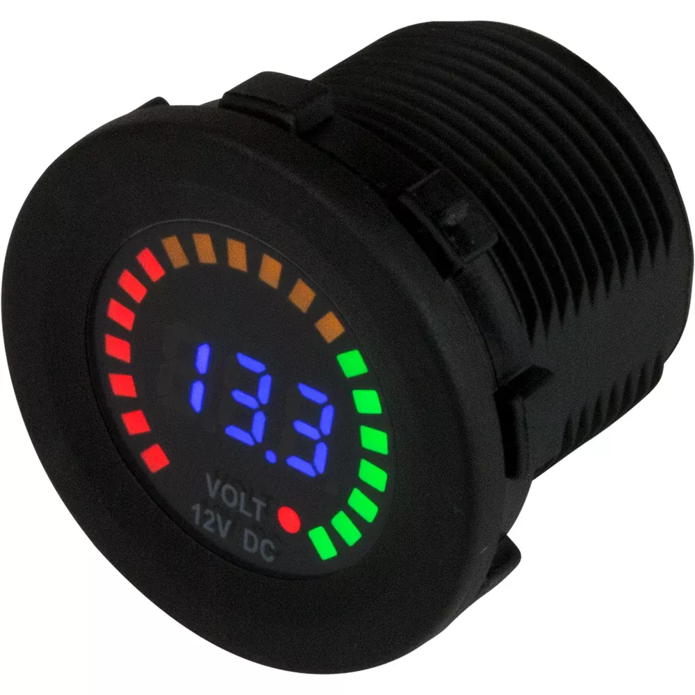 sea-dog-round-voltage-meter-dc-5v-15v-w-rainbow-dial Sea-Dog Round Voltage Meter DC - 5V-15V w/Rainbow Dial