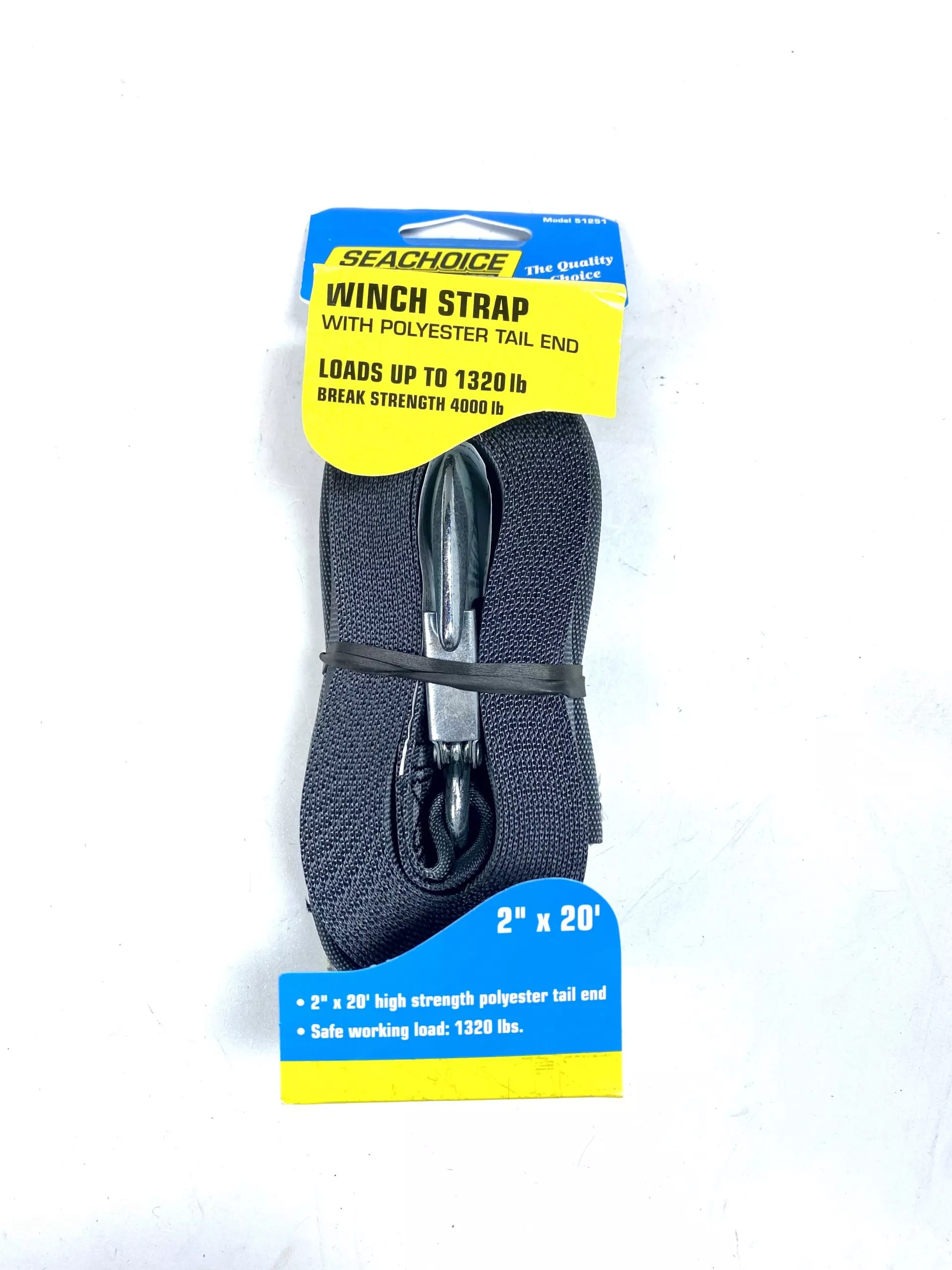 SeaChoice 51251 , Winch Strap With Polyester Tail End 2'' x 20'