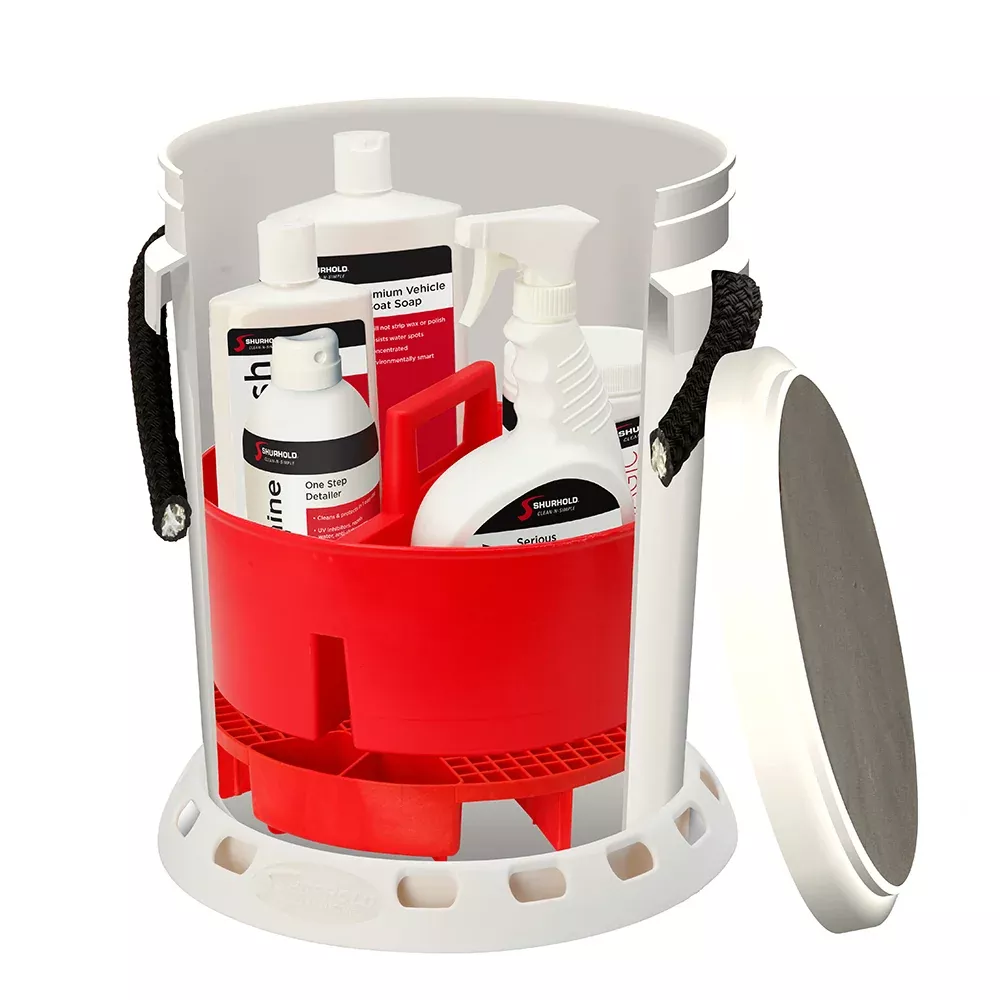 shurhold-5-gallon-white-bucket-kit-includes-bucket-caddy-grate-seat-buff-magic-p Shurhold - 5 Gallon White Bucket Kit - Includes Bucket, Caddy, Grate Seat, Buff Magic, Pro Polish Brite Wash, SMC Serious Shine