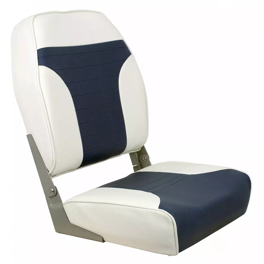 springfield-high-back-multi-color-folding-seat-white-blue Springfield High Back Multi-Color Folding Seat - White/Blue