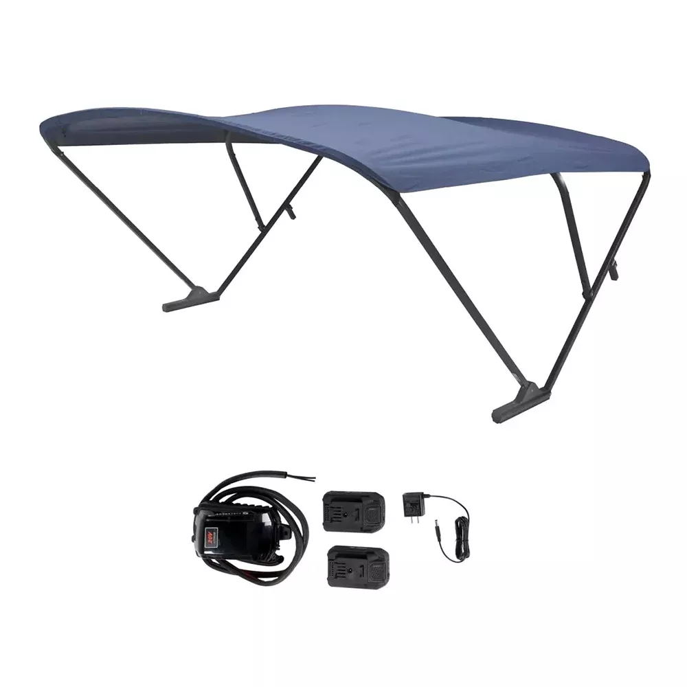 sureshade-battery-powered-bimini-black-anodized-frame-amp-navy-fabric SureShade Battery Powered Bimini - Black Anodized Frame & Navy Fabric
