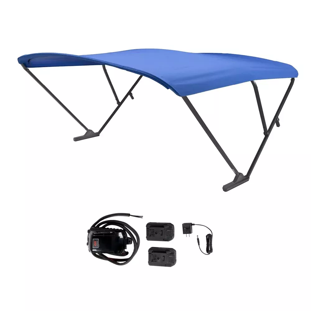sureshade-battery-powered-bimini-black-anodized-frame-amp-pacific-blue-fabric SureShade Battery Powered Bimini - Black Anodized Frame & Pacific Blue Fabric