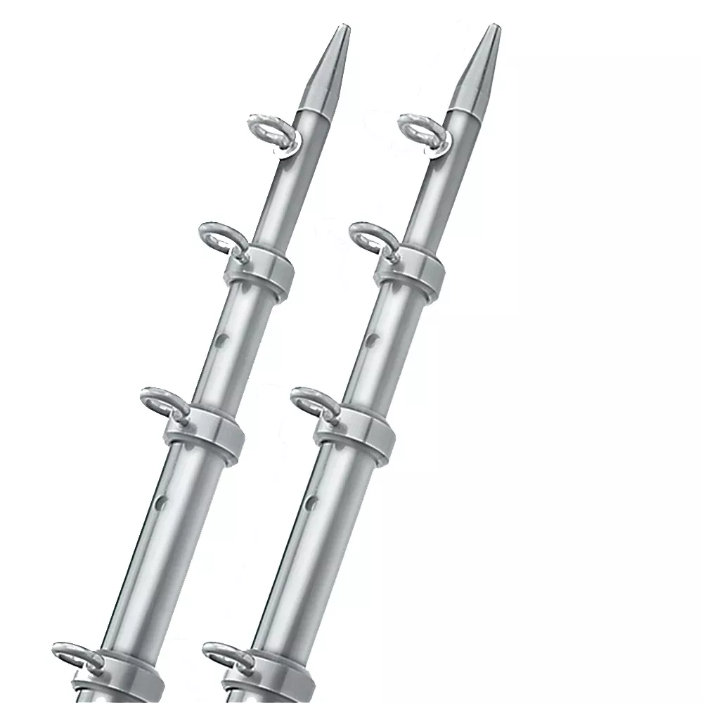 TACO 15' Silver/Silver Outrigger Poles - 1-1/8" Diameter [OT-0442VEL15