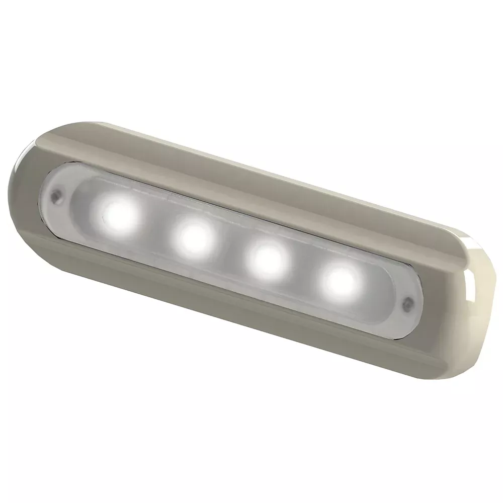 TACO 4-LED Deck Light - Flat Mount - White Housing