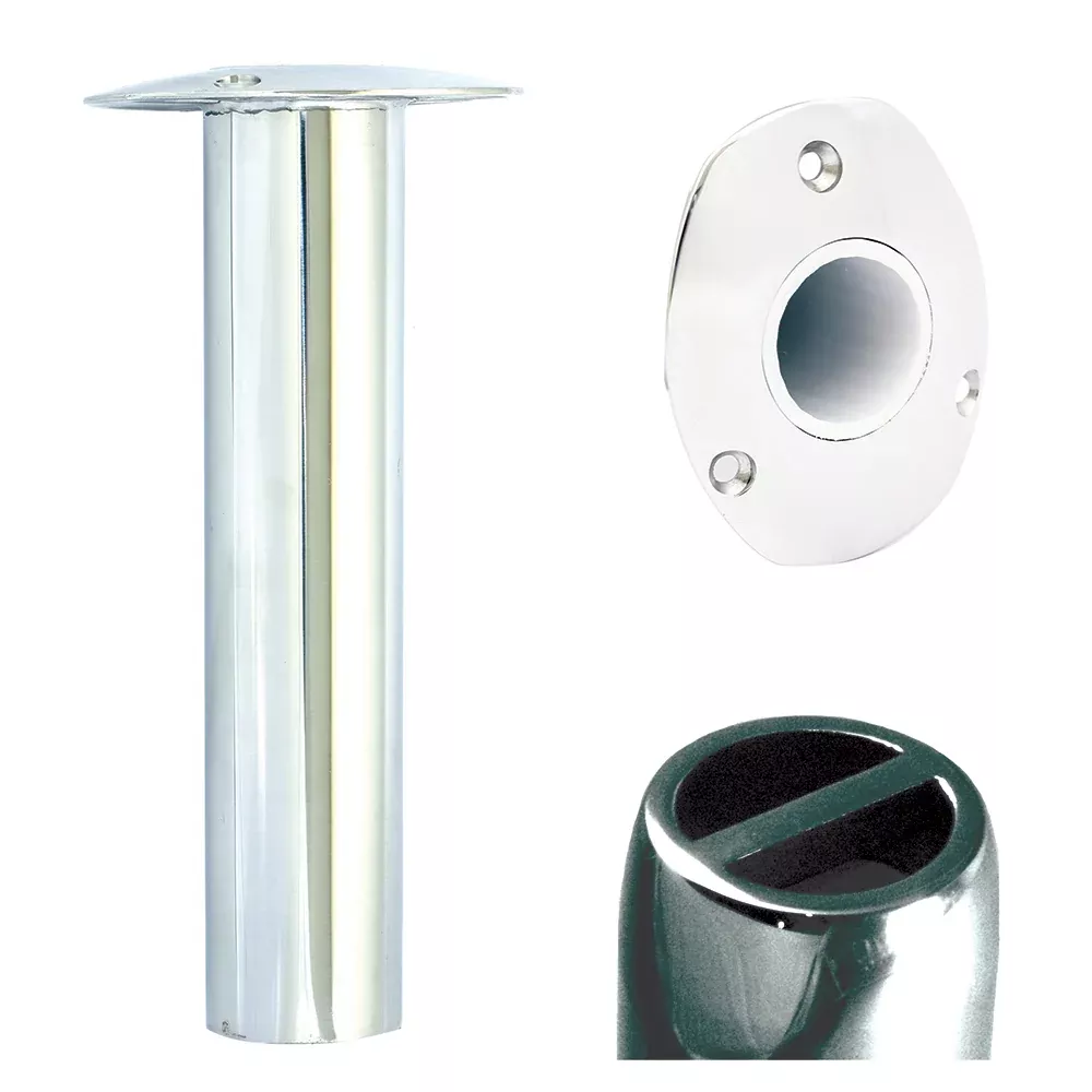 tigress-oval-head-ss-gunnel-mount-rod-holder-0-176-9-quot Tigress Oval Head SS Gunnel Mount Rod Holder - 0° - 9"