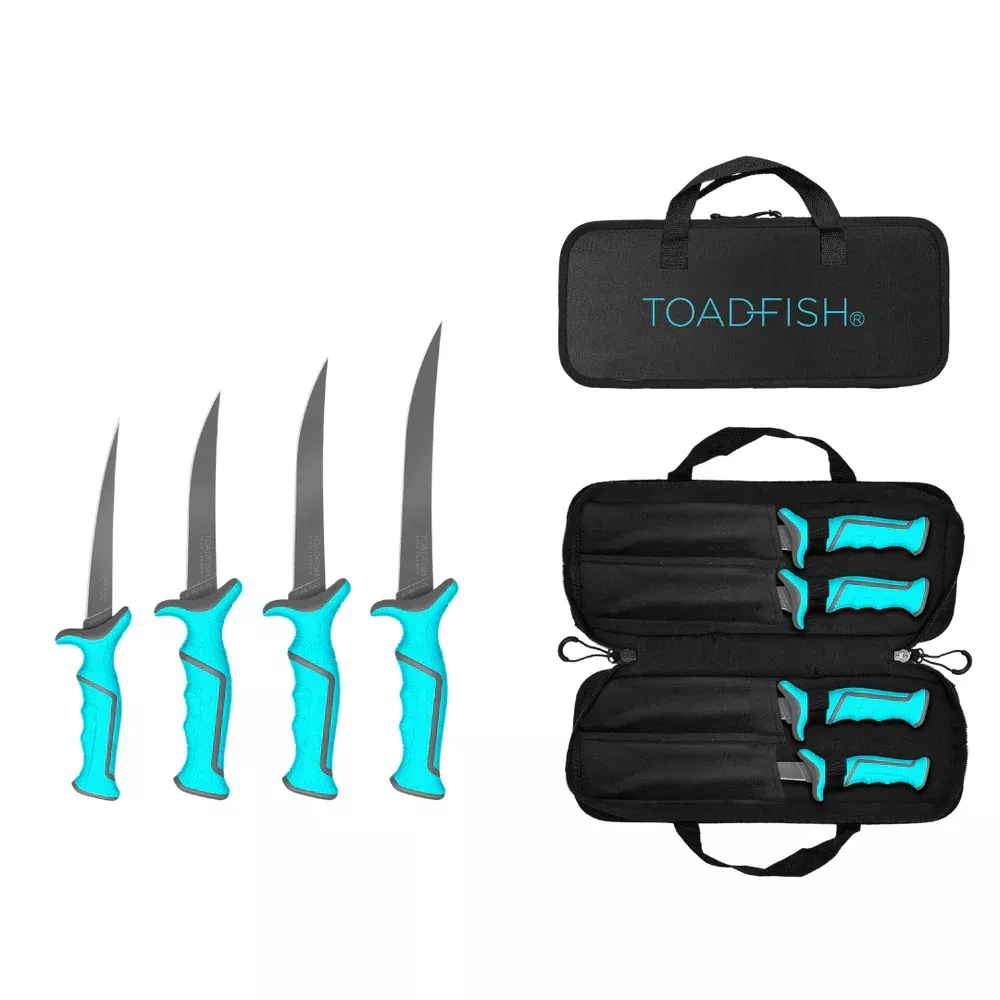 toadfish-fixed-filet-knife-set-4-knives-5-rdquo-6-rdquo-7-rdquo-amp-8-rdquo-fixe Toadfish Fixed Filet Knife Set - 4 Knives - 5”, 6”, 7” & 8” Fixed Knives
