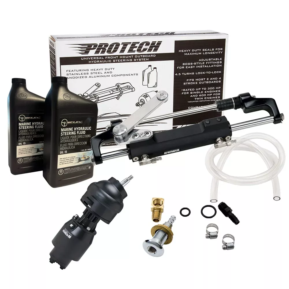 uflex-protech-2-1-front-mount-tilt-ob-hydraulic-system-includes-up28t-helm-pump- Uflex PROTECH 2.1 Front Mount Tilt OB Hydraulic System - Includes UP28T Helm Pump, Oil, UC128TS-2 Cylinder, & X52 Tilt - No Hoses
