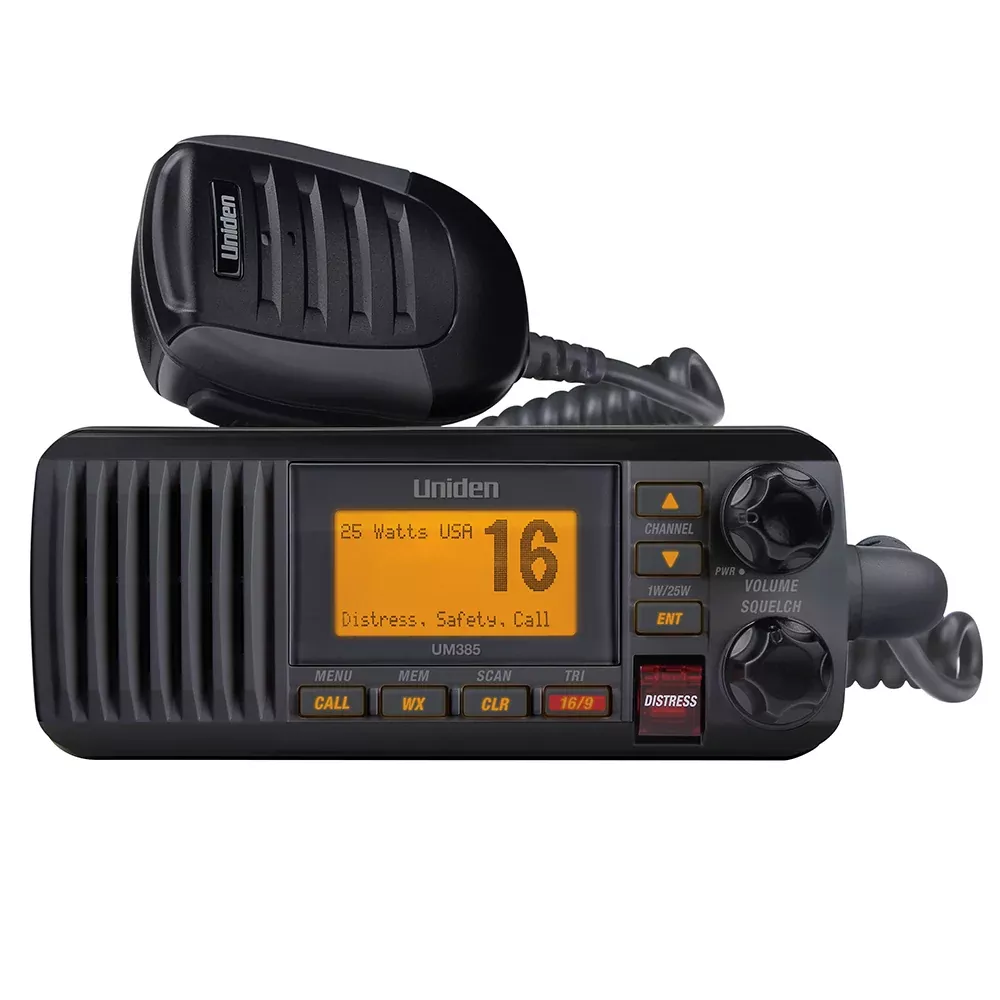 uniden-um385-fixed-mount-vhf-radio-black Uniden UM385 Fixed Mount VHF Radio - Black