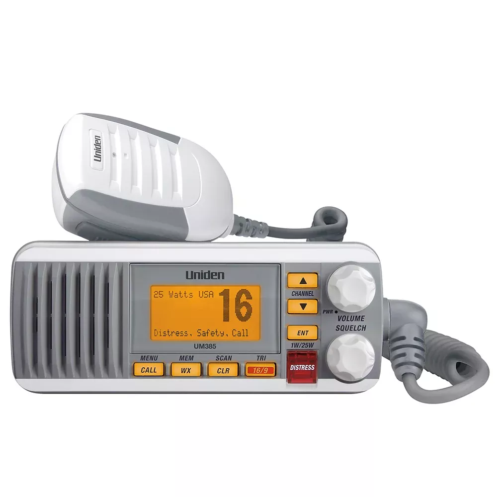 uniden-um385-fixed-mount-vhf-radio-white Uniden UM385 Fixed Mount VHF Radio - White