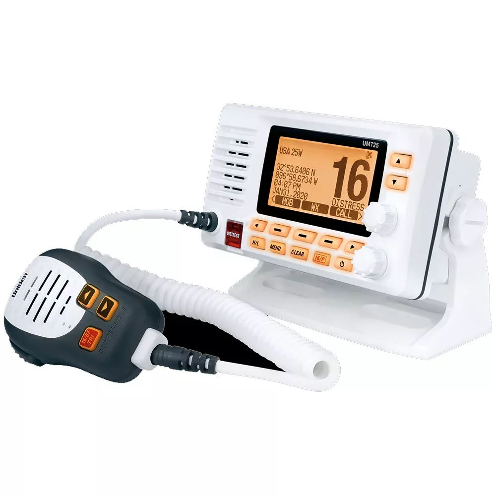 uniden-um725-fixed-mount-marine-vhf-radio-white Uniden UM725 Fixed Mount Marine VHF Radio - White