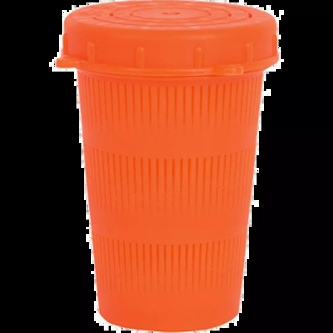 Vented Bait Jar, 1 Liter, Flour. Orange