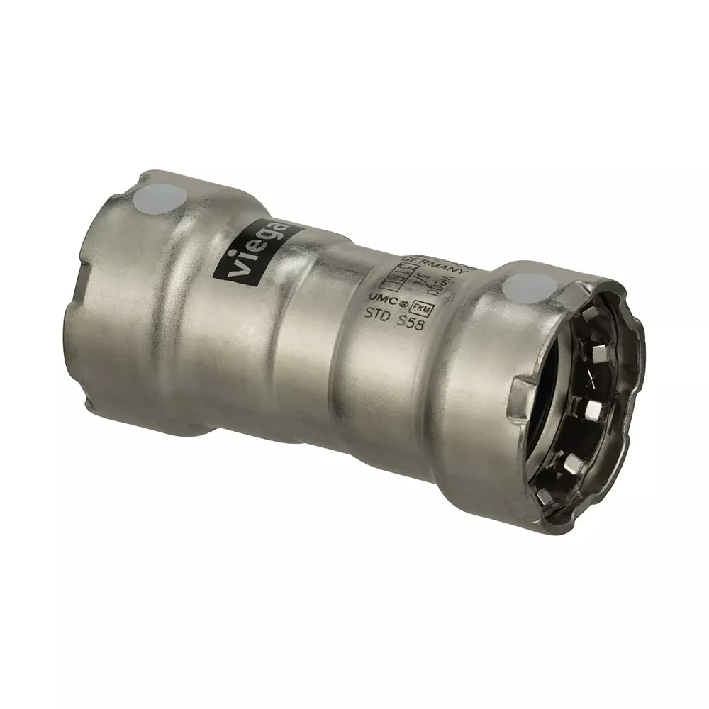 viega-megapress-316-fkm-1-2-quot-coupling-w-stop Viega MegaPress 316 FKM 1/2" Coupling w/Stop