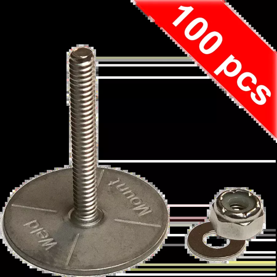 Weld Mount 102424100 - S/S 10-24 Stud, 1.50" Tall, 1.25" Base
