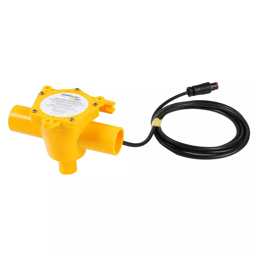 whale-2-way-waste-manifold-12-cable-1-1-2-quot-ports Whale 2-Way Waste Manifold 12' Cable 1-1/2" Ports