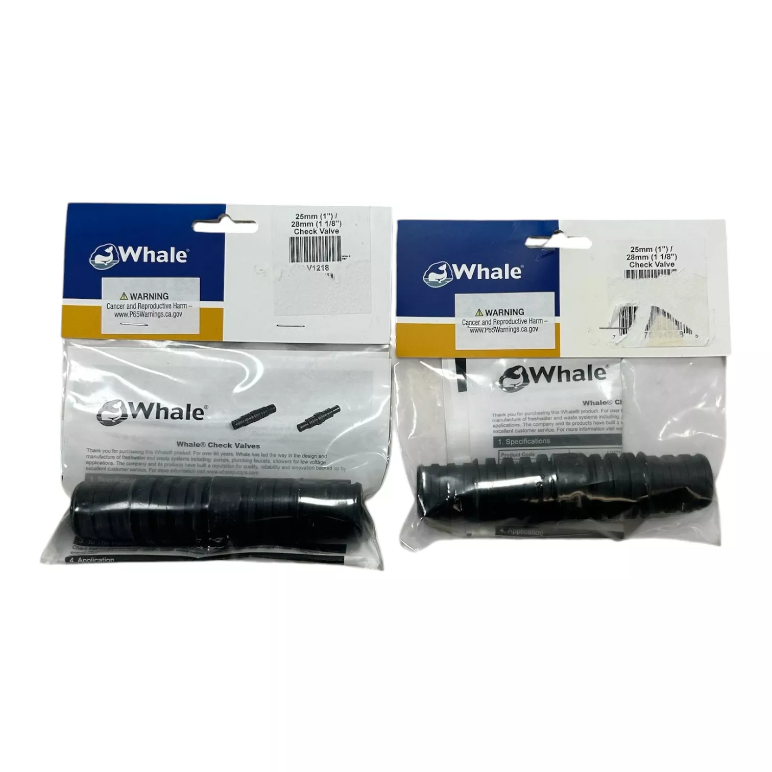 Whale LV-1218, 1'' x 1 1/8'' Non Return Inline Check Valve - 2 Pack