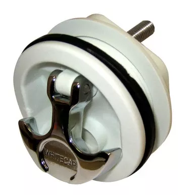 whitecap-t-handle-latch-chrome-plated-zamac-white-nylon-no-lock-freshwater-use-o Whitecap T-Handle Latch - Chrome Plated Zamac/White Nylon - No Lock - Freshwater Use Only S-230WC