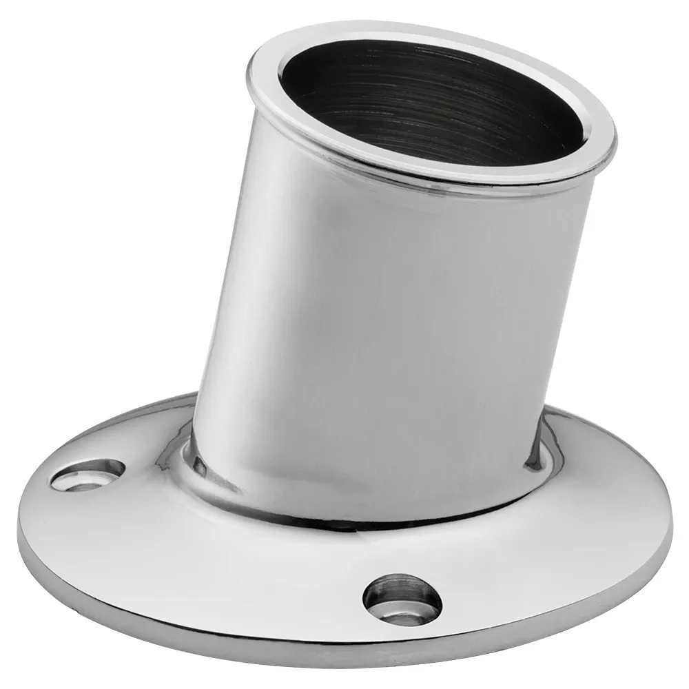 Whitecap Top-Mounted Flag Pole Socket - CP/Brass - 1-1/4" ID S-5003