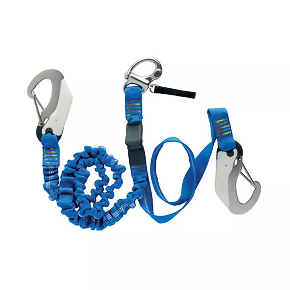 wichard-double-releasable-elastic-tether-fixed-line-w-3-hooks Wichard Double Releasable Elastic Tether Fixed Line w/3 Hooks