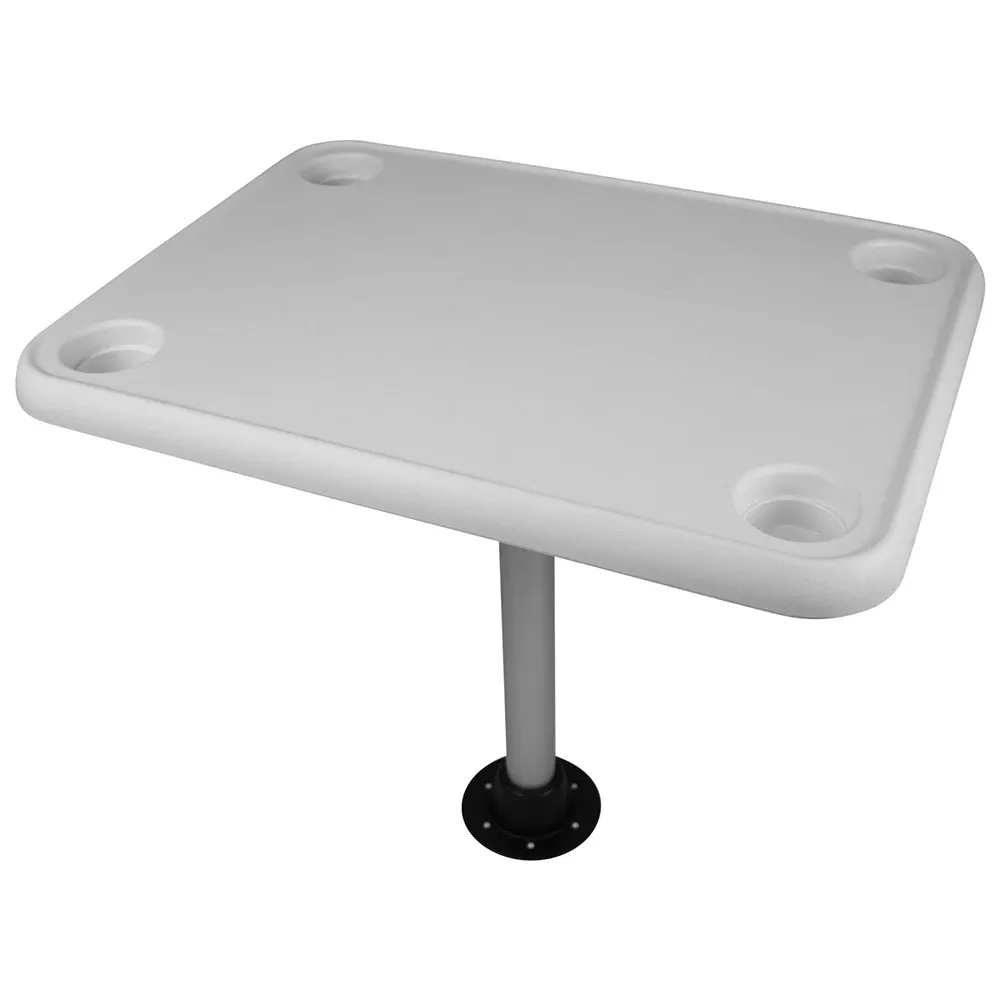 wise-white-rectangular-table-4-drink-holders-w-pedestal-8wd944 Wise White Rectangular Table - 4 Drink Holders w/Pedestal 8WD944