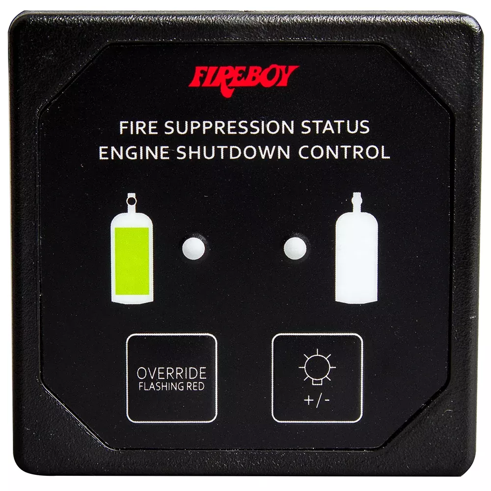 xintex-deluxe-helm-display-w-membrane-switch-remote-horn-leds-f-engine-shutdown- Xintex Deluxe Helm Display w/Membrane Switch, Remote Horn & LEDs f/Engine Shutdown System - Black Bezel Display