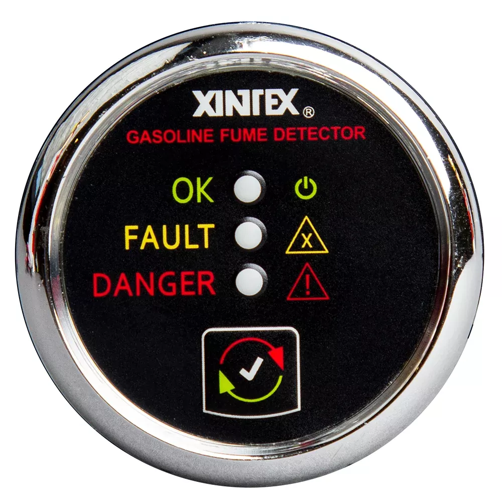 xintex-gasoline-fume-detector-alarm-w-plastic-sensor-chrome-bezel-display Xintex Gasoline Fume Detector & Alarm w/Plastic Sensor - Chrome Bezel Display